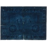 5 złotych, 1824; podpisy: Fe: Czarnecki SK / Teofil Szy...