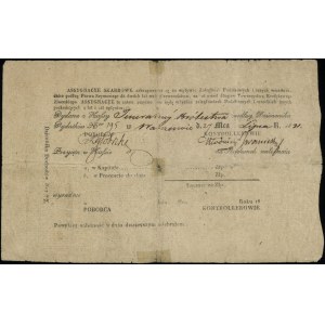 Asygnacja skarbowa na 100 złotych, 1831; podpisy: Hilar...