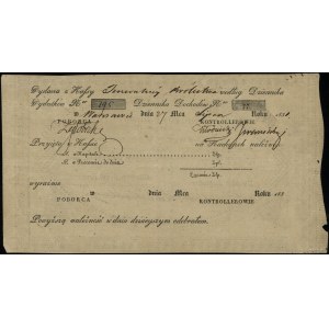 Asygnacja skarbowa na 200 złotych, 1831; podpisy: Hilar...