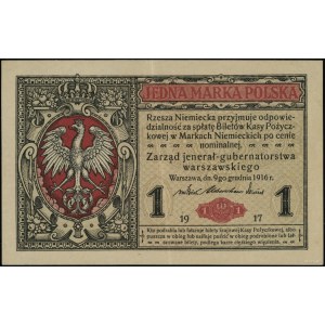 1 polnische Marke, 9.12.1916; General, Serie A, Nummerierung ...