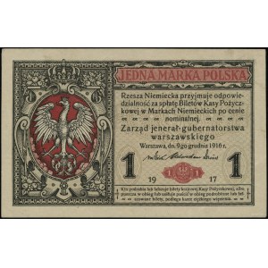 1 polnische Marke, 9.12.1916; General, Serie B, Nummerierung ...