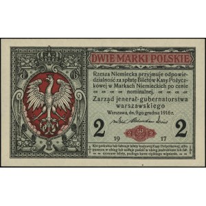 2 marki polskie, 9.12.1916; jenerał, seria A, numeracja...