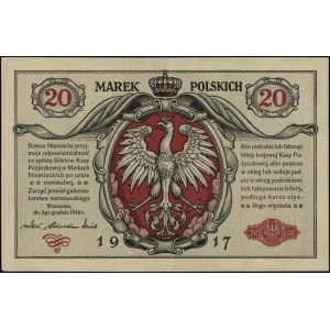 20 Polish marks, 9.12.1916; jeneral, series A, numerac...