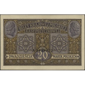 20 Polish marks, 9.12.1916; jeneral, series A, numerac...