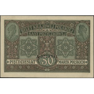 50 marek polskich, 9.12.1916; jenerał, seria A, numerac...
