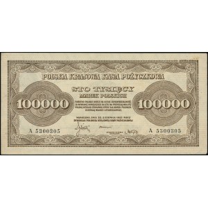 100.000 polnische Mark, 30.08.1923; Serie A, Nummerierung ...