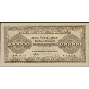 100.000 marek polskich, 30.08.1923; seria A, numeracja ...