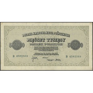 500.000 marek polskich, 30.08.1923; seria B, numeracja ...