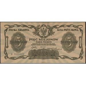 5.000.000 polnische Mark, 20.11.1923; Serie B, Nummerierung...