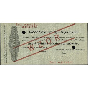 50.000.000 marek polskich, 20.11.1923; numeracja 034767...