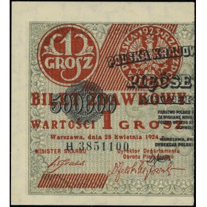 Set of 2 x 1 penny, 28.04.1924; left part, H series, nu...
