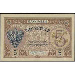 5 złotych, 28.02.1919; seria 19.B, numeracja 085755; Lu...