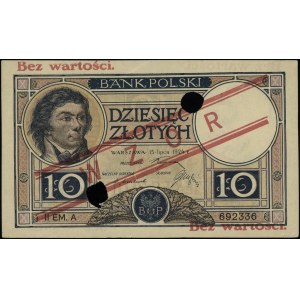10 złotych, 15.07.1924; II Emisja, seria A, numeracja 6...