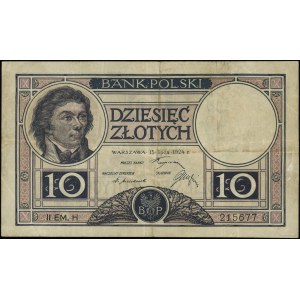 10 złotych, 15.07.1924; II Emisja, seria H, numeracja 2...