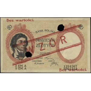 20 Zloty, 15.07.1924; 2. Ausgabe, Serie A, Nummerierung 1...
