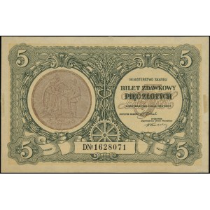 5 złotych, 1.05.1925; seria D, numeracja 1628071; Lucow...