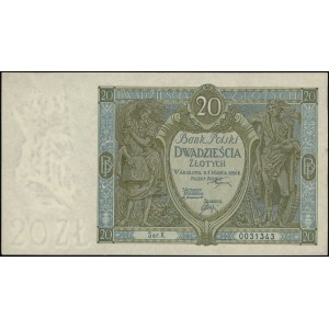 20 złotych, 1.03.1926; seria X, numeracja 0031343; Luco...