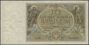 10 złotych, 20.07.1926; seria AM, numeracja 7638222; zn...