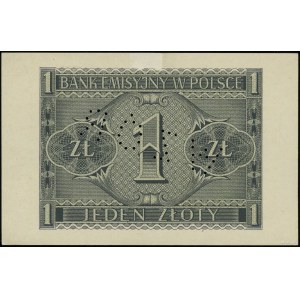 1 złoty, 1.08.1941; seria AB, numeracja 0000000, perfor...