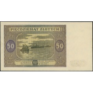 50 złotych, 15.05.1946; seria A, numeracja 2313322; Luc...