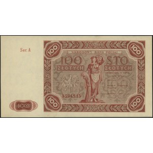 100 złotych, 15.07.1947; seria A, numeracja 3586915; Lu...