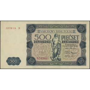 500 złotych, 15.07.1947; seria X, numeracja 570691; Luc...