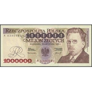 1.000.000 złotych, 16.11.1993; rzadka, początkowa seria...