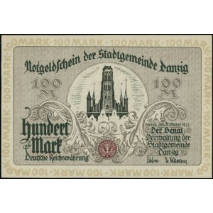 100 marek, 31.10.1922; numeracja 078097; Jabłoński 3725...