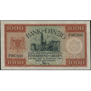 1.000 Gulden, 10.02.1924; Serie F, Nummerierung 007693; ...