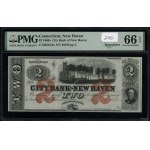 Blanko $2 Note, datiert 1.07.1865, New Have...