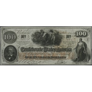 $100, 24.11.1862, Richmond; Serie Y, Nummerierung 5....