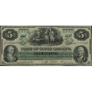 $5, 2.03.1872, South Carolina; series A, numbering...