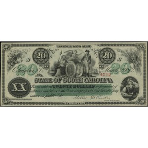 20 dolarów, 2.03.1872, South Carolina; seria B, numerac...