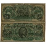 Zestaw: 20 i 50 dolarów, 2.03.1872, South Carolina; ser...