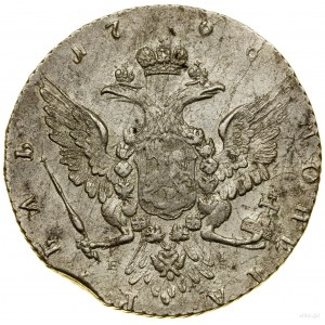 Rubel, 1768 ММД EI, Moskwa; Aw: Popiersie Katarzyny w p...