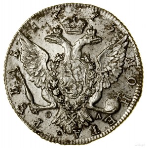 Rubel, 1775 СПБ ФЛ, Petersburg; na odcięciu rękawa lite...
