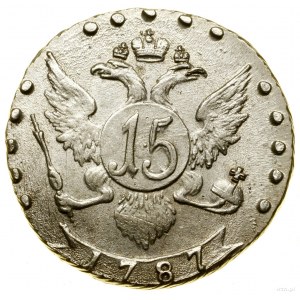 15 Kopeken, 1787 СПБ, St. Petersburg; BCEPOC- in Legende ...