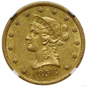 10 $, 1856 O, New Orleans; Liberty Head Typ, ohne ...