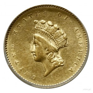 1 dolar, 1854, Filadelfia; typ Indian Princess Head; Fr...