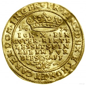 Pamiątkowy dukat pośmiertny, 1634, Erfurt; Aw: Popiersi...