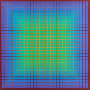 Julian Stańczak (1928 Borownica - 2017 Seven Hills, Ohio), Conferring Blue, 1979