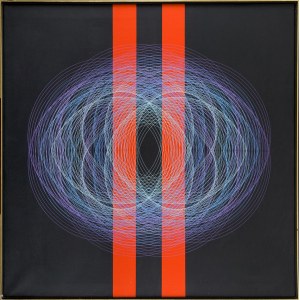 Eduardo MacEntyre (b. 1929), Pintura generativa, interrupción de una forma por dos bandas verticales, 1969