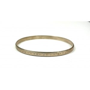 Silver bracelet, sample 800, goldsmith EK, weight 14g, diameter about 67mm [4].