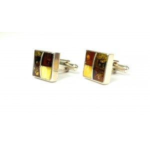 Cufflinks, silver, sample 925, signed K, weight 10.5g, size approx. 14x14mm [48].