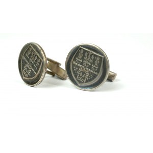 [RYT] Cufflinks with the coat of arms of Poznan, silver, sample 800, signed RYT, weight 13.5, diameter approx. 20mm [49].