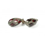 Necklace with earrings Eggs (garnet ?) IN MARQUESTS, beautiful set ! silver, sample 925, total weight approx. 38,9g [72].