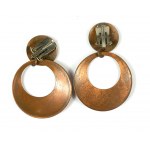 Copper earrings with clip, signed KULM, diameter approx. 35mm [73].