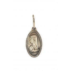 Pendant with the Virgin Mary, silver, sample 800, weight3,9g. Size approx. 15x25mm [149].