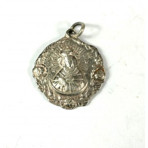 Pendant Mother of God, silver, sample 800, weight 3g, signed AH [165].