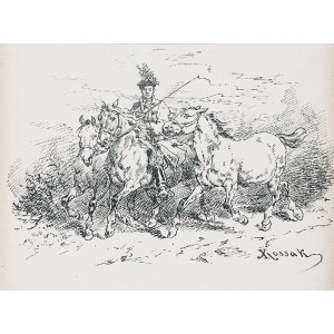 Juliusz KOSSAK (1824-1899), Trójka koni krakowskich